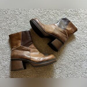 Lower East Side Size 8.5 Vintage Patchwork Retro Chunky Lug Boots y2k bratz